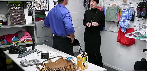  Teacher strips and down on her knees sucking the officers prick